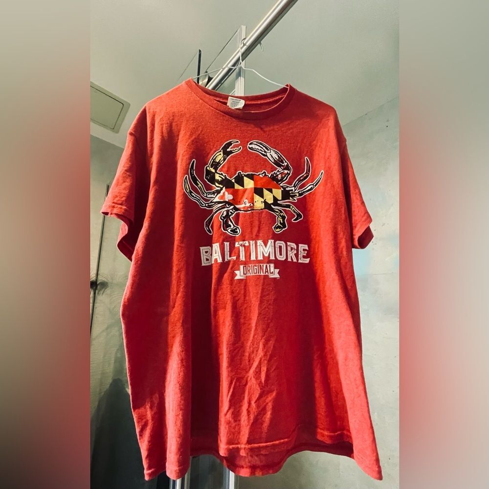 Y2k Vintage Teeshirt - Baltimore Original - XL - Red yellow black - Short-sleeve